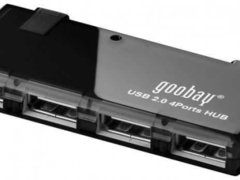 Hub mini USB 2.0 cu 4 porturi negru Goobay