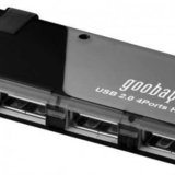 Hub mini USB 2.0 cu 4 porturi negru Goobay
